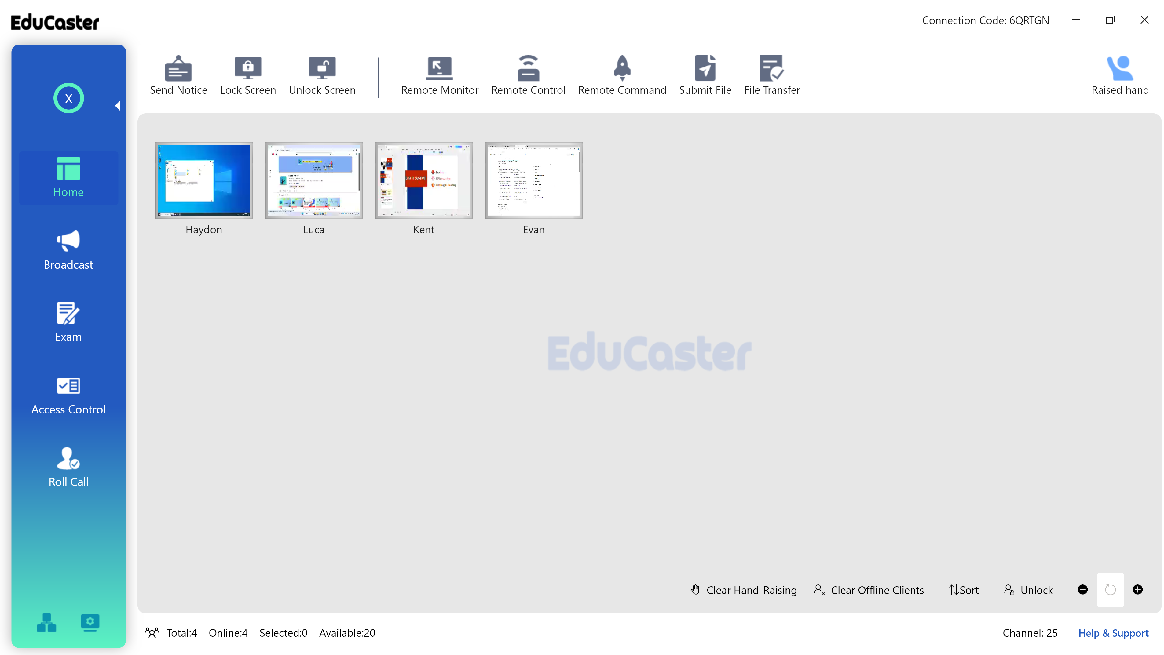 EduCaster Classroom Management Software - Remote Control