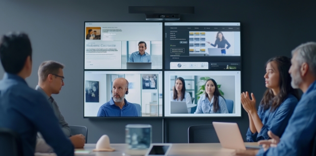 Company Holding Meeting via Screen Sharing